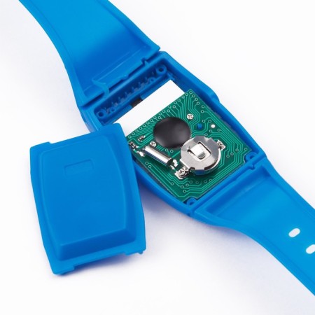 Watch of Electronic nursery, with a calculator, silicone strap, L-21 cm, blue-4