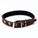 Leather collar on synthetic winterizer, Hedgehog 36 x 1.5 cm, Osh 20-30 cm, brown