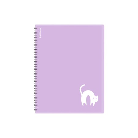 Folder 20 inserts on spirals, A4, 600 μm, Erichkrause "Pastel Bloom Cats", texture "Sand", mix-2