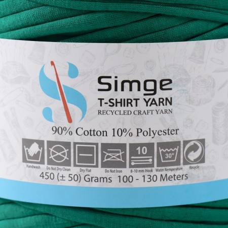 Knitted yarn secondary 90% cotton, 10% p/e, 100m/450 ± 50 g (emerald) mix-4