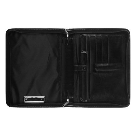 Business folder, artificial leather, 370 x 275 x 50 mm, with a metal press, with a pen, 6D52 "lux", black-5