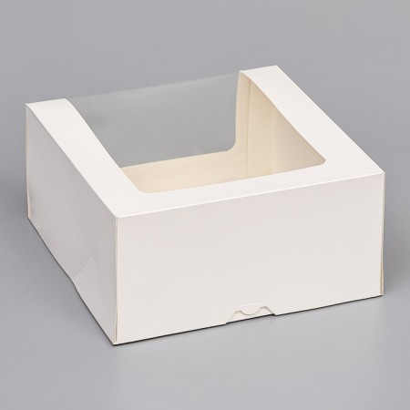 Confectionery packaging with the Mousse window, white, 23.5 x 23.5 x 11.5 cm-1
