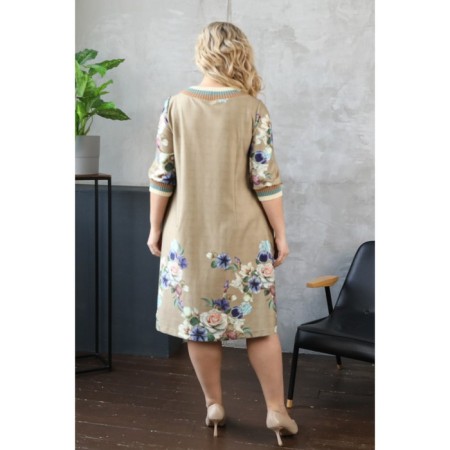 Female dress, size 56, beige color-2