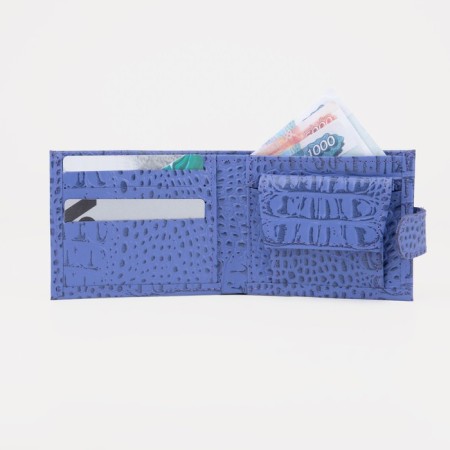 Women's wallet on the Textura button, lilac color-4