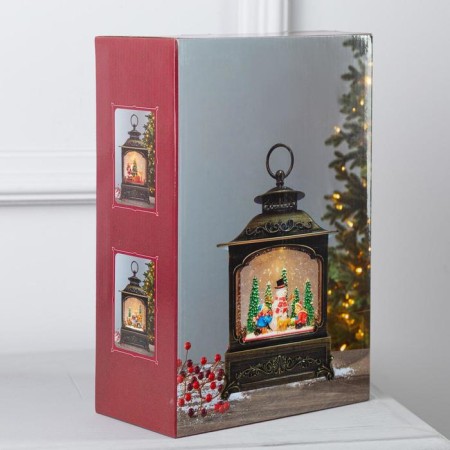 LED figure "Snowman and children" 18 × 26 × 8 cm, plastic, AAX3 batteries (not complete), USB, glow warm white-4