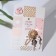 Classic pin with stone, 4 cm, white-beige color in gold