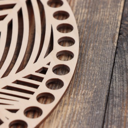Process for knitting round leaves, plywood 25 cm, d 10 mm-1