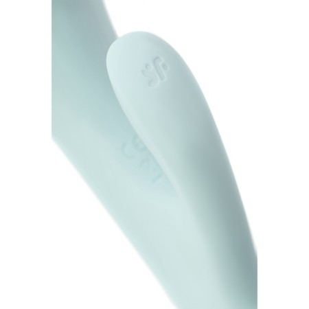 Unrealistic vibrator Satiffyer Triple OH, 24 cm, silicone, blue color-7