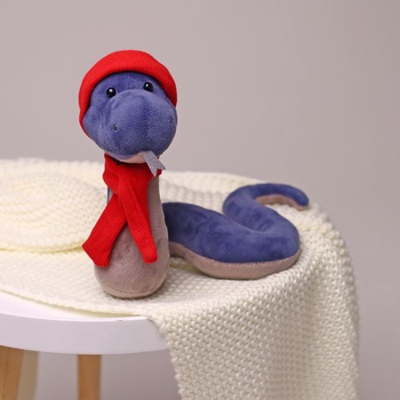 New Year! Soft toy "Snake Hitch", blue color, 20 cm-6