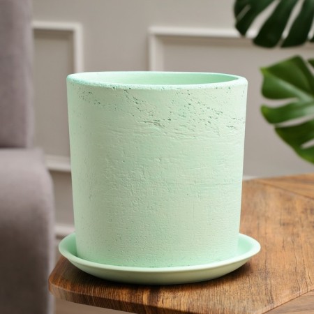 Flower pot "Roll" concrete, green, 4 l
