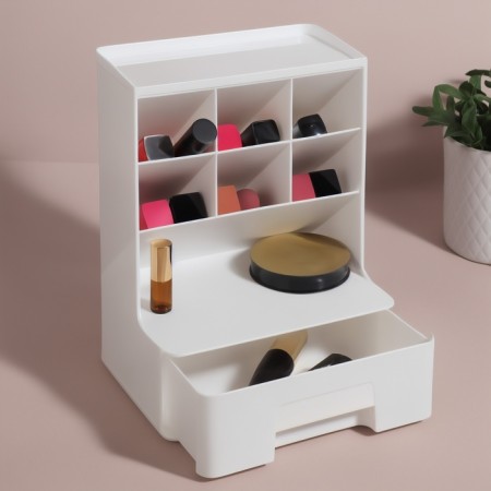 Organizer for storage, 6 sections, 1 box, 24 × 14 × 18 cm, white color-2