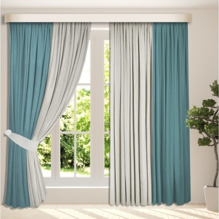 Set of curtains "Canvas", size 200x250 cm, 2 pcs, biruisic color, gray color-4