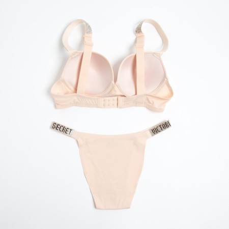 Female set (top and panties), beige color, size 85C-18