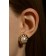 Pusets 6 pairs "ball" flower, white color in gold