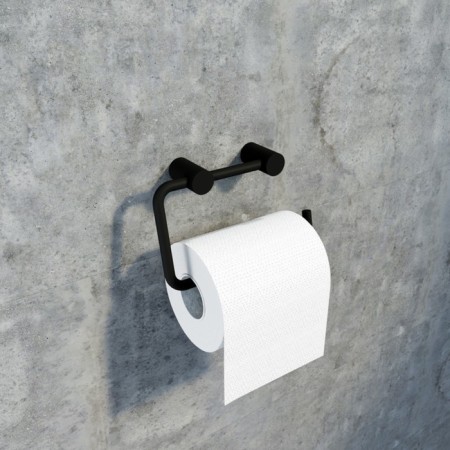 IDDIS petite toilet paper holder, without a lid, black matte-1