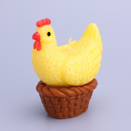 Decorative candle "Chicken in a basket"-1