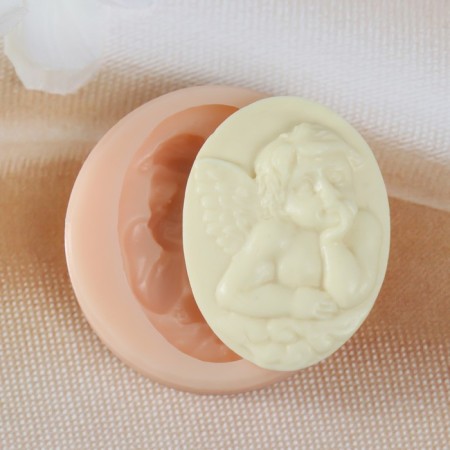 Mold Silicon "Angel in Oval" 3.9x2.9x0.5 cm