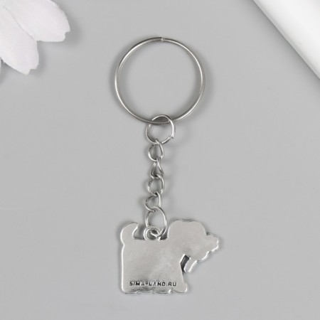 Metal keychain "Pesik with chamomile" 1.9x2.5 cm-2