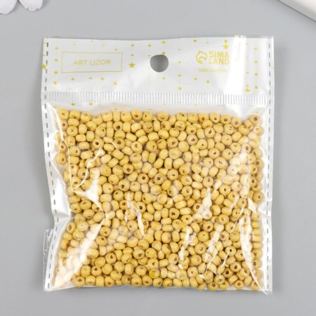 Beads for creativity wood "yellow" d = 0.4 cm set 20 grams-2