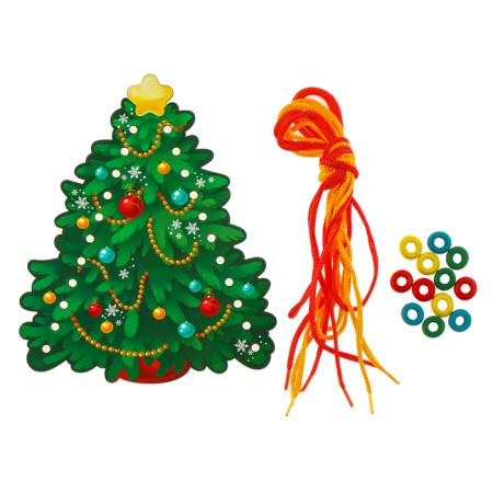 New Year's toy. Lacing "New Year! Dress the Christmas tree "-4