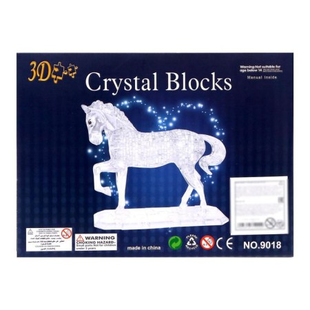 Puzzle 3D crystalline, "horse" on a stand, 100 details, color mix-1
