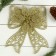 Christmas tree decoration "Bow with flower" 18x12.5 cm, gold