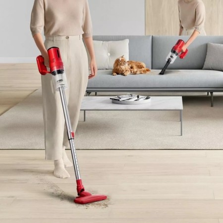 Vacuum cleaner KitFort KT-5239, vertical, 600 watts, 0.8 l, red-white-1