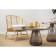 Glass kettle with two cups, yellow color, 1.2 l