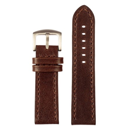 Watch strap, male, 24 mm, harness 80 mm, larynx 120 mm, natures. The skin, brown-2