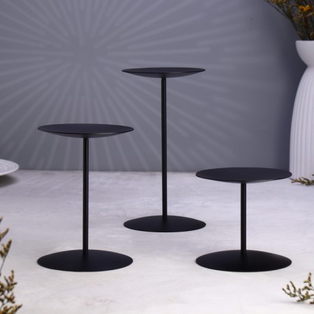 Set of candlesticks 10x20; 10x15; 10x10 cm, black-1