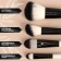 A set of makeup brushes "stripes", 8 objects, a lightning cover, white/black color