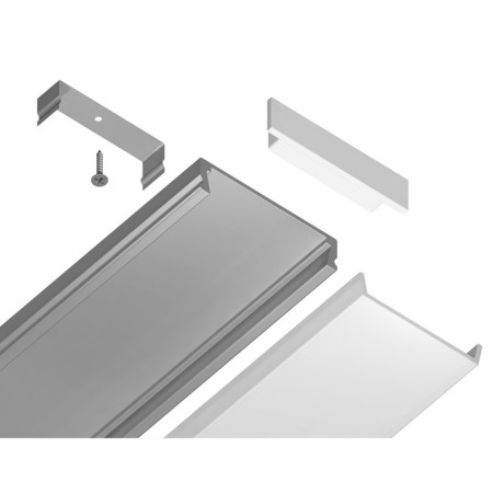 Profile aluminum overhead ambrella Illumination alum Profile, GP1800AL, 2000x6x23.8 mm, silver color, matte divet-2