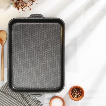 The baking sheet is "hostess", 27 × 35 cm, h = 6 cm, anti -stick coating, burgundy color-2