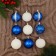 Set of balls plastic D-5.5 cm, 9 pcs "Midnight" curls, blue white