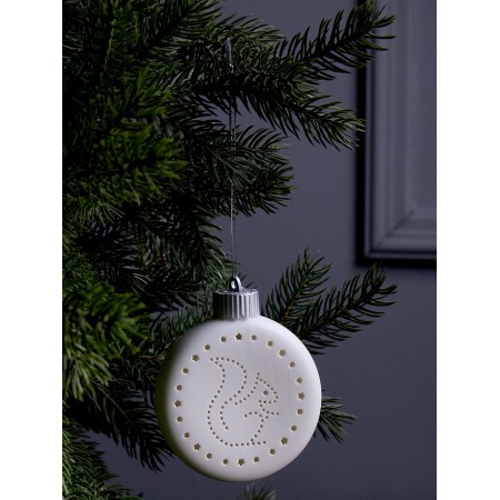 Christmas ball "Squirrel" 8.7x3.1x9.8 cm, 1 LED, LR44x3 (in the set), T/white-1