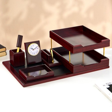 Table set 5V1 with clock, cherry