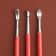 A set of bilateral cardin for embossing on the skin, 3 pcs, 16 cm, red color