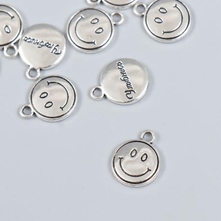 Decor for creativity Metal "Smile - Smile" silver 1.5x1.2 cm