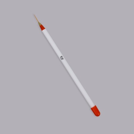 Brush for nail design "Hair", 17 cm, D - 1 x 14 mm, white/red color-1