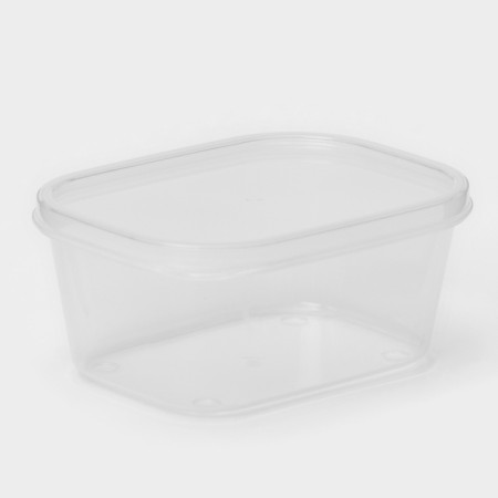 Container of food shares, 500 ml, 13 × 10 × 5.5 cm, rectangular, transparent