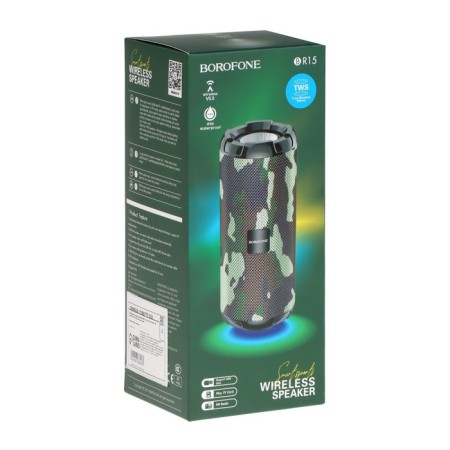 Portable column Borofone BR15, 10 W, BT5.0, AUX, FM, Microsd, USB, 1200 mAh, Khaki color-3