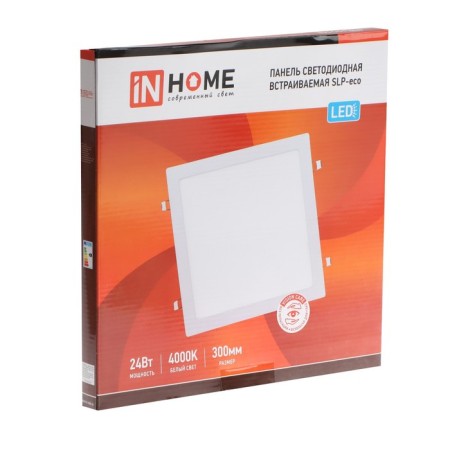 LED panel In Home Slp, 24 W, 230 V, 4000 K, 1680 lm, 300 mm, white, square, IP40-12