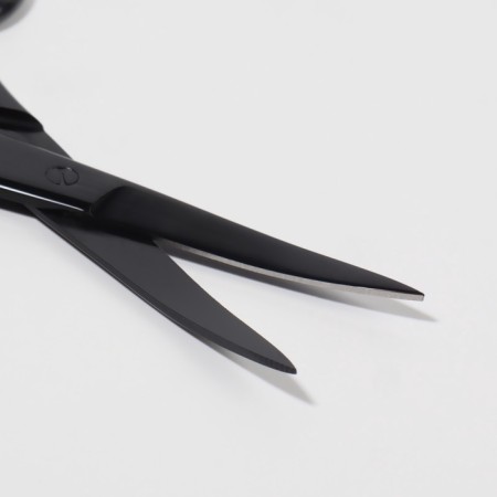 Scissors are manicure, wide, bent, 10 cm, matte black color-3
