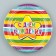 Disposable paper plate "Happy Birthday" Rainbow, 23 cm