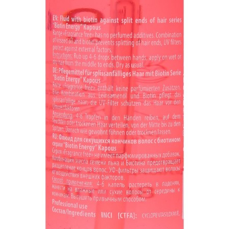 Kapous Biotin Energy hair fluid, for string tips, with biotin, 80 ml-2