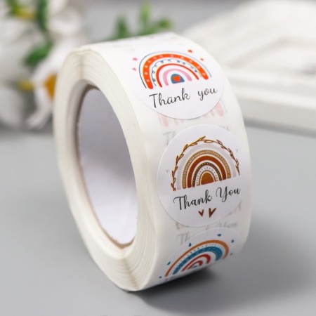 Stick Paper "Drawn Rainbow" d = 2.5 cm 500 pcs in a roll 3x6.5x6.5 cm-1