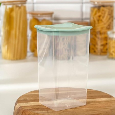 Capacity for bulk products, square, 1.9 l, pistachio color