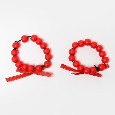 A set of rings for napkins 2 pcs. "Bow", col. red, d 5 cm, tree-3