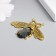 Decor for creativity metal, rhinestones "fly" gold 3.5x4.7 cm