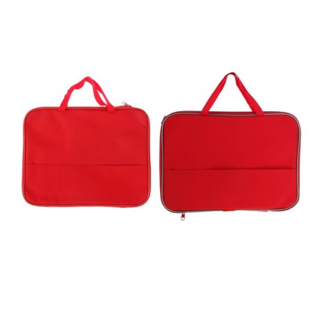 Folder with handles Textile A4, 350 x 275 x 20 mm, external pocket, office PDM-4, ​​red